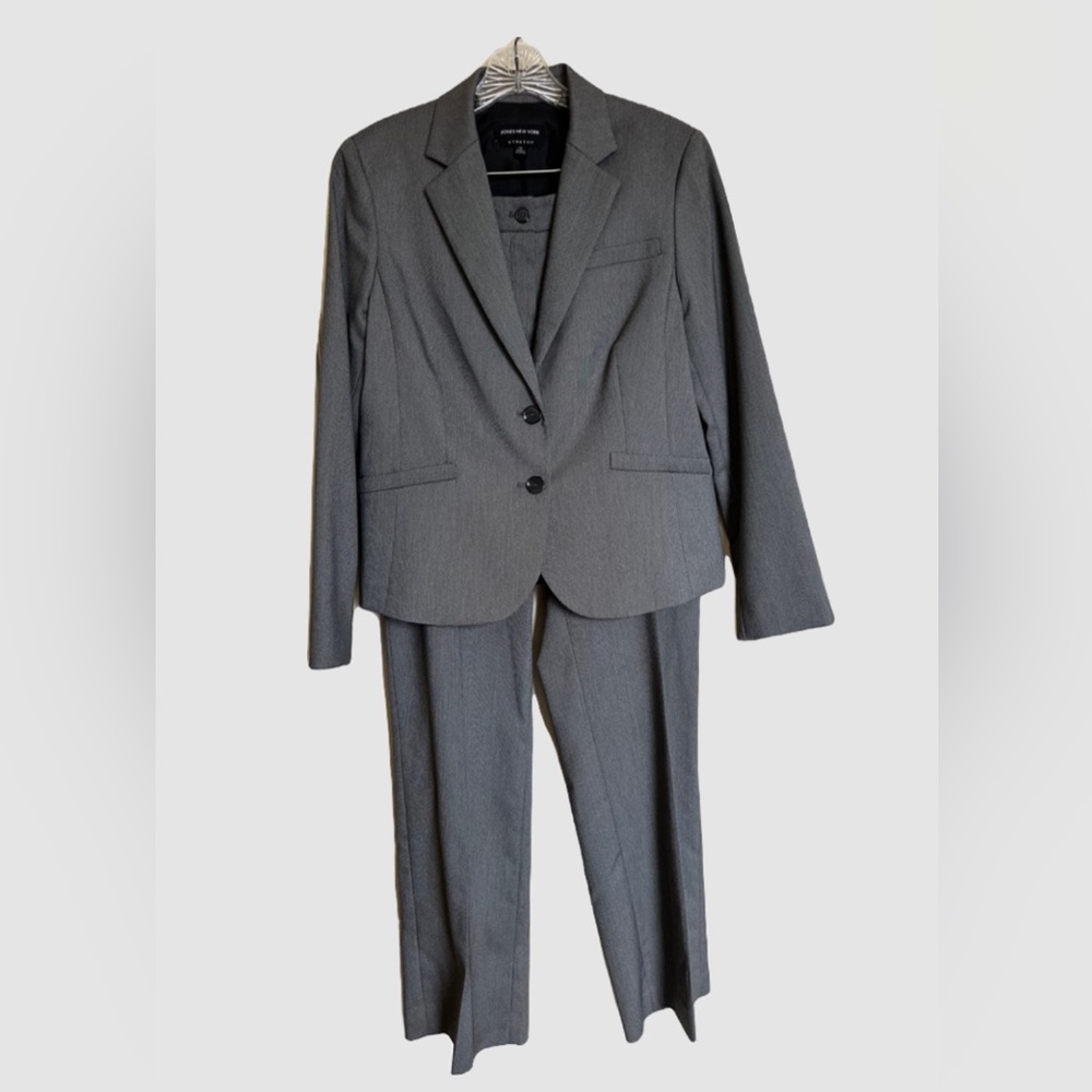 Jones New York Suit Stretch Built In - Black Tweed